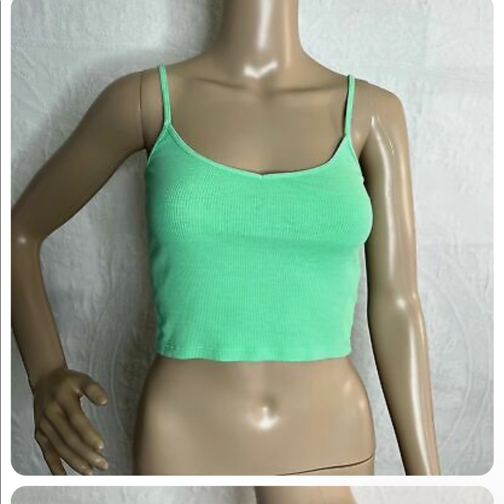 Aerie Neon Green Crop Top Tank Sz.L